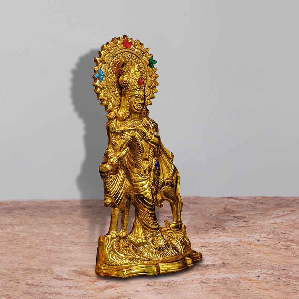 Lord Krishna Idol with Cow